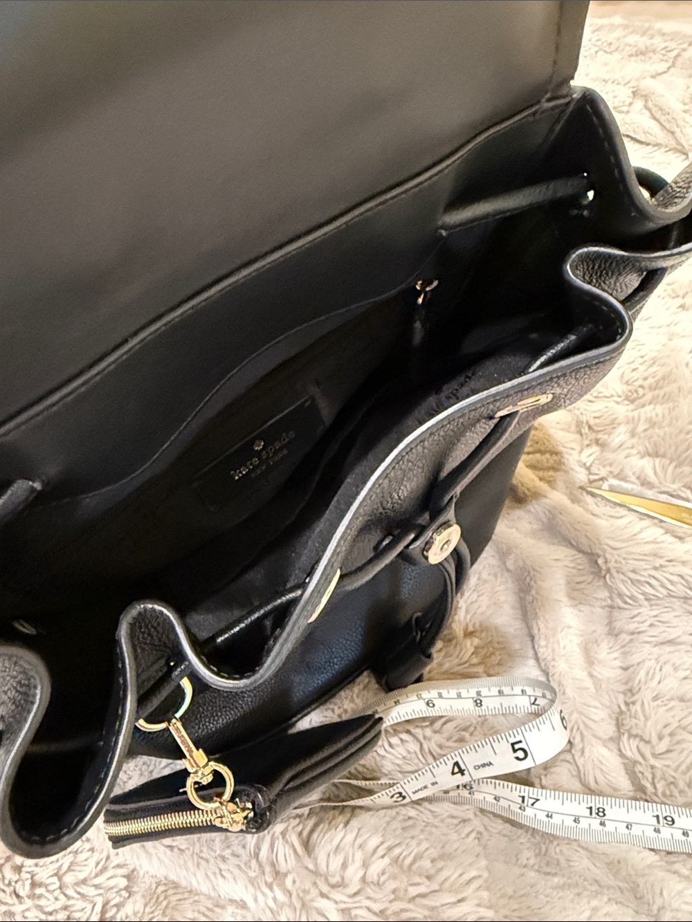 Kate Spade Rosie medium leather flap drawstring back pack nwot - Picture 16 of 16